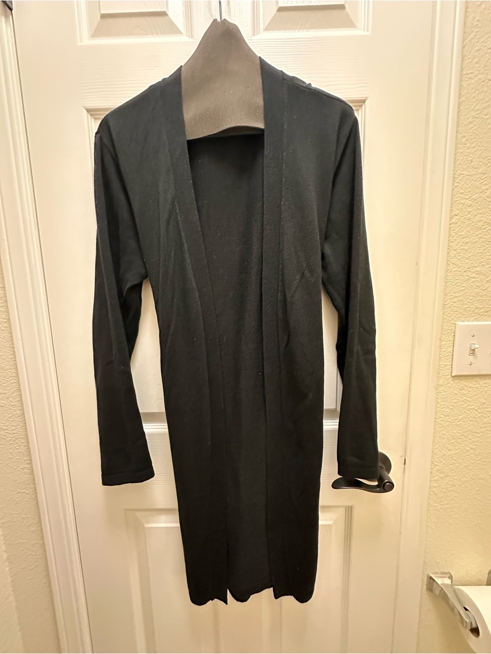 Saks Fifth Avenue Linen-Cotton Blend Open Front Duster Cardigan with Pockets L